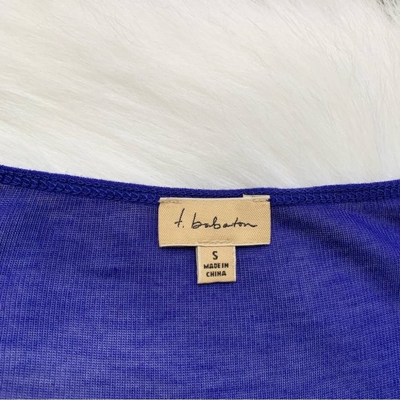 Aritzia Babaton Cobalt Blue Short Sleeve T-Shirt Size Small - Picture 5 of 7